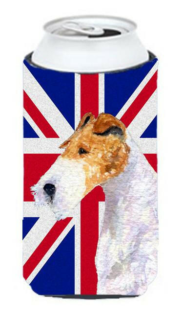 Fox Terrier with English Union Jack British Flag Tall Boy Beverage Insulator Hugger SS4920TBC by Caroline&#39;s Treasures