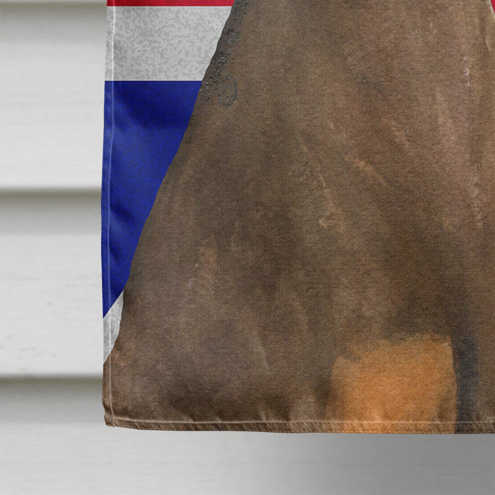 Doberman Natural Ears with English Union Jack British Flag Flag Canvas House Size SS4921CHF