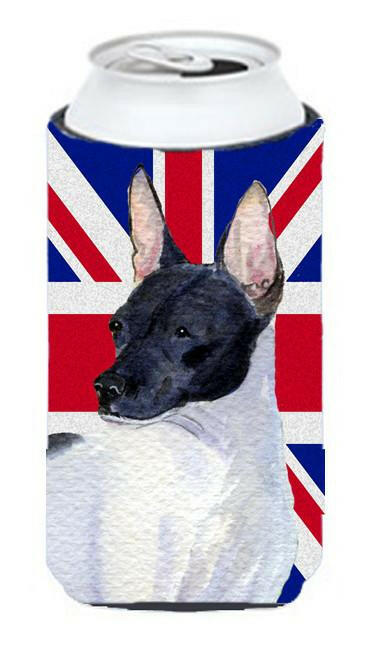Rat Terrier with English Union Jack British Flag Tall Boy Beverage Insulator Hugger SS4922TBC by Caroline&#39;s Treasures