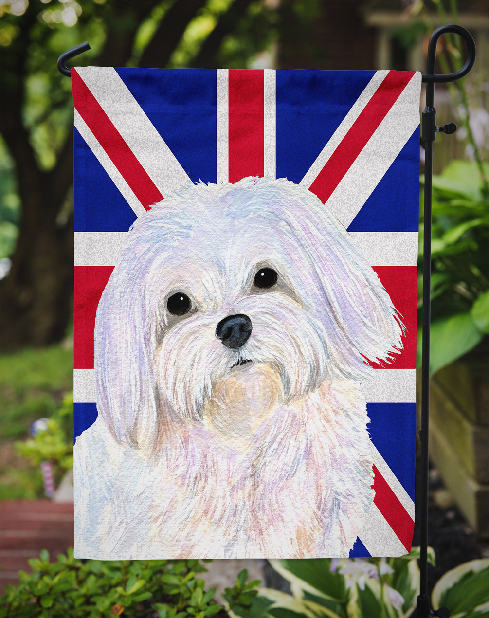 Maltese with English Union Jack British Flag Flag Garden Size SS4924GF  the-store.com.