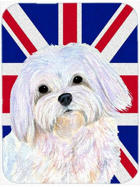 Maltese with English Union Jack British Flag Mouse Pad, Hot Pad or Trivet SS4924MP by Caroline's Treasures