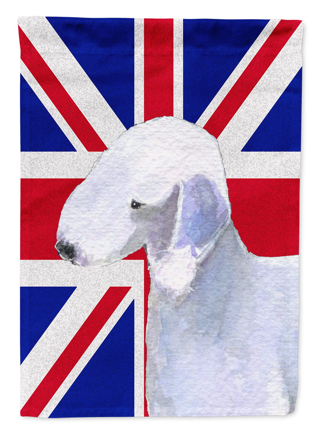 Bedlington Terrier with English Union Jack British Flag Flag Canvas House Size SS4925CHF