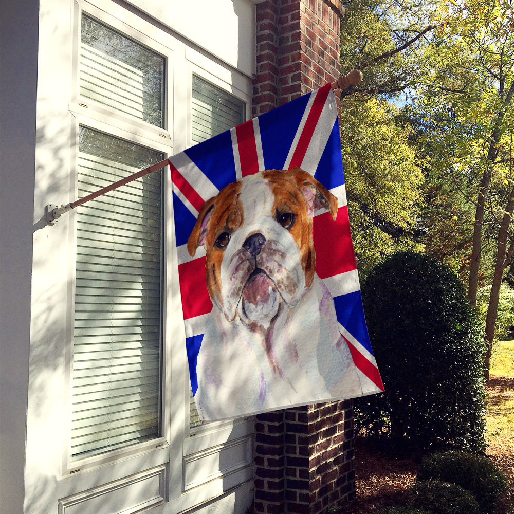 English Bulldog with English Union Jack British Flag Flag Canvas House Size SS4926CHF