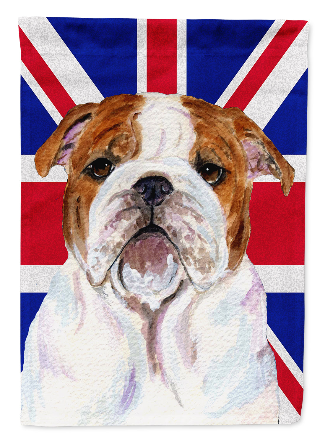 English Bulldog with English Union Jack British Flag Flag Canvas House Size SS4926CHF  the-store.com.