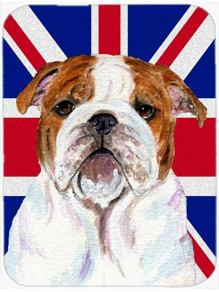 English Bulldog with English Union Jack British Flag Glass Cutting Board Large Size SS4926LCB by Caroline&#39;s Treasures