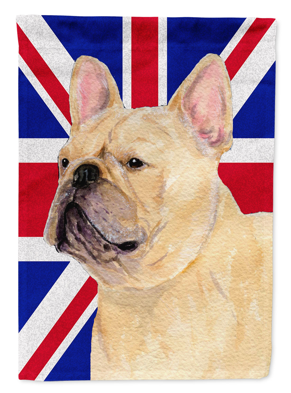 French Bulldog with English Union Jack British Flag Flag Canvas House Size SS4927CHF  the-store.com.