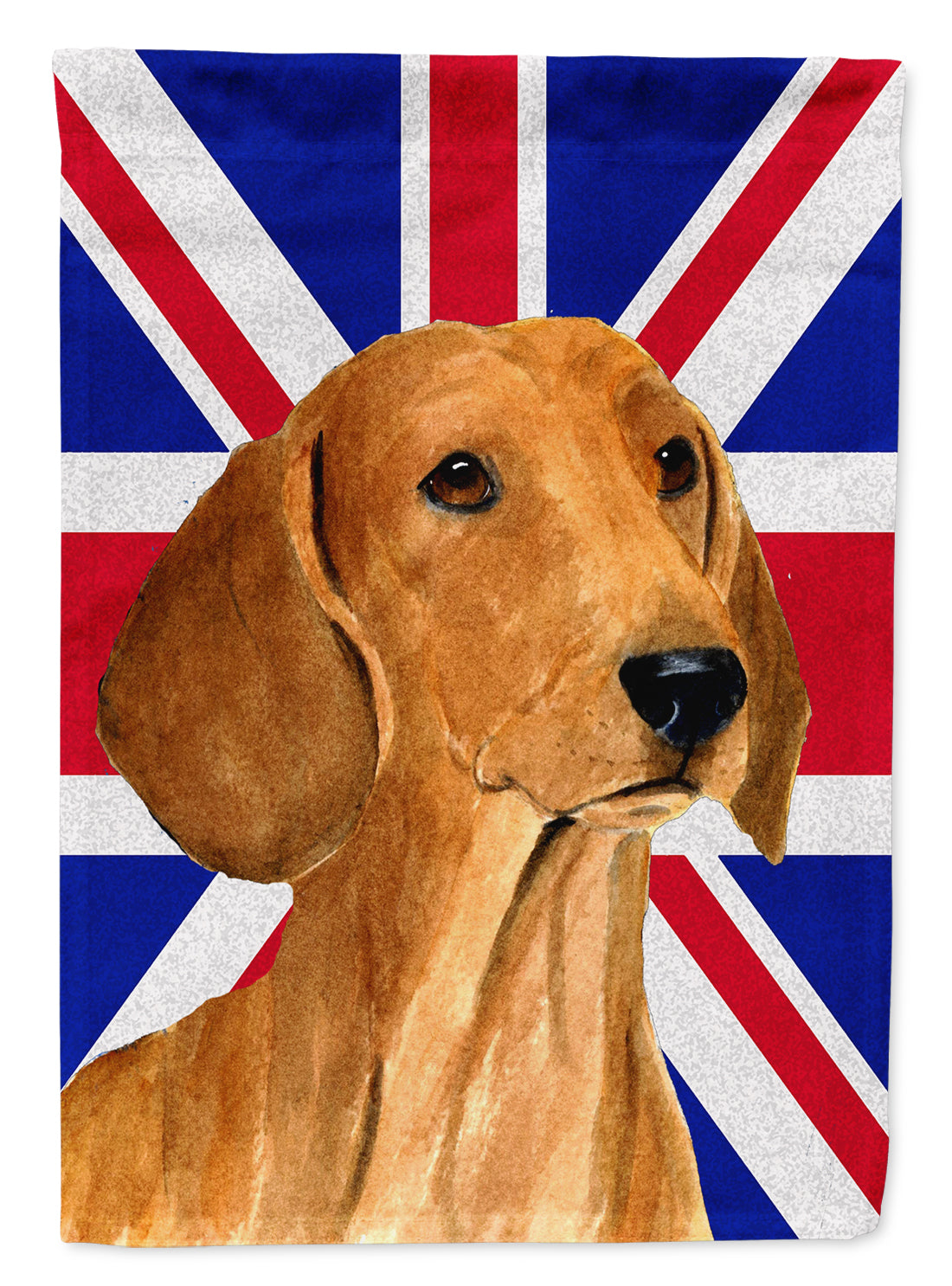 Dachshund with English Union Jack British Flag Flag Canvas House Size SS4929CHF  the-store.com.