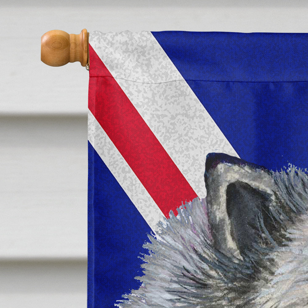 Keeshond with English Union Jack British Flag Flag Canvas House Size SS4930CHF  the-store.com.
