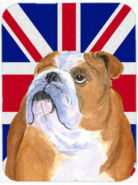 English Bulldog with English Union Jack British Flag Glass Cutting Board Large Size SS4933LCB by Caroline's Treasures