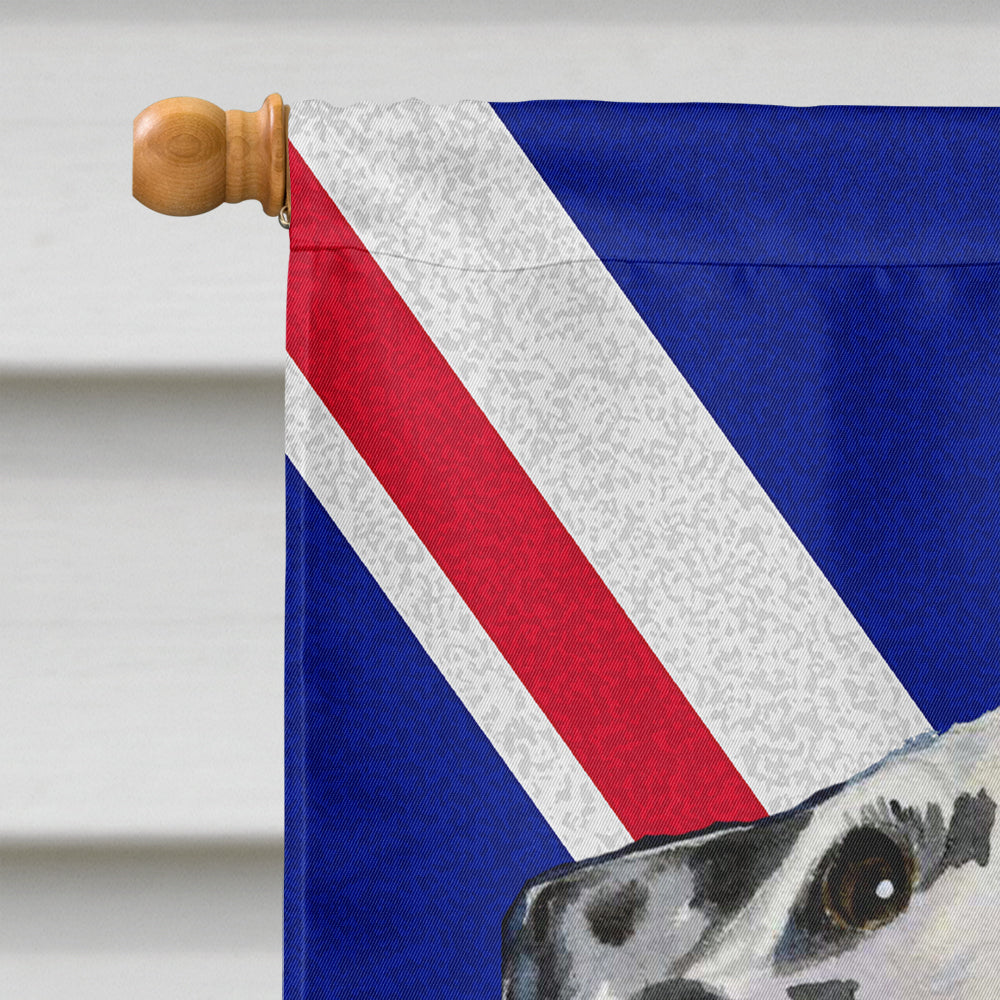 Dalmatian with English Union Jack British Flag Flag Canvas House Size SS4934CHF