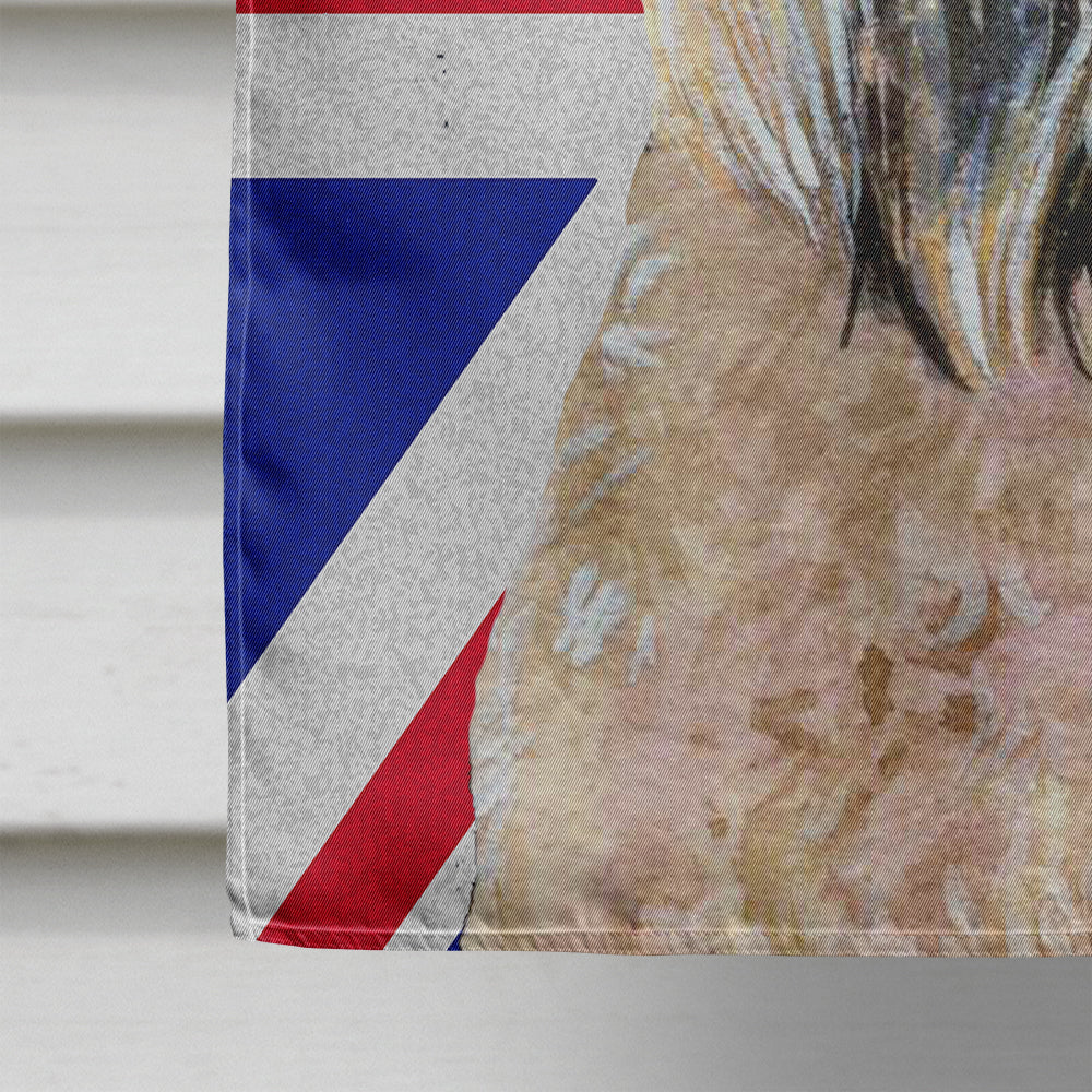 Wheaten Terrier Soft Coated with English Union Jack British Flag Flag Canvas House Size SS4935CHF  the-store.com.