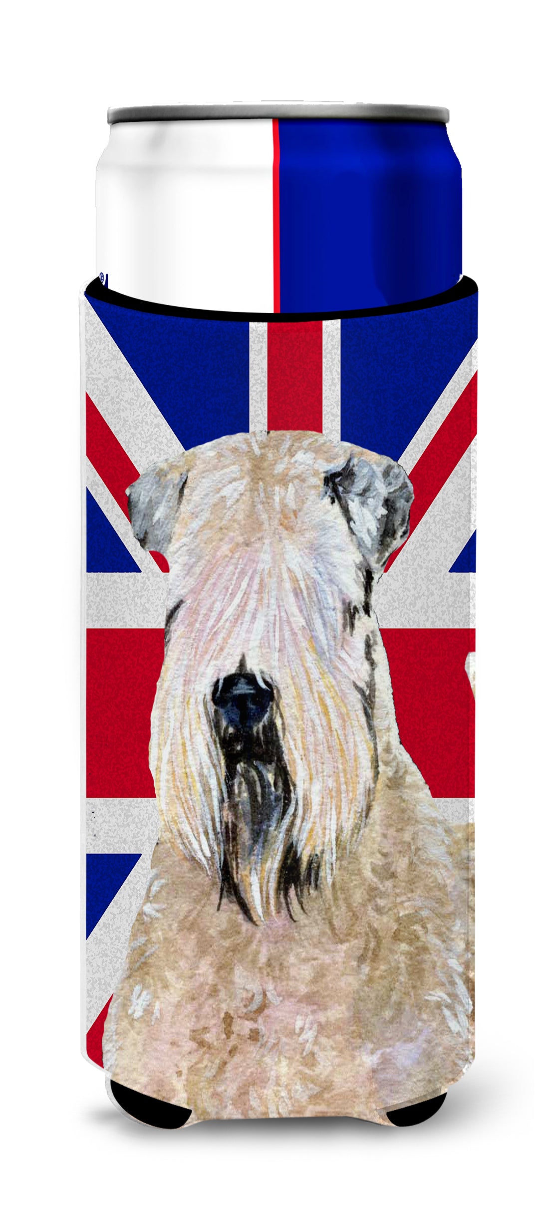 Wheaten Terrier Soft Coated with English Union Jack British Flag Ultra Beverage Insulators for slim cans SS4935MUK