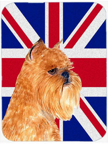 Brussels Griffon with English Union Jack British Flag Glass Cutting Board Large Size SS4936LCB by Caroline&#39;s Treasures