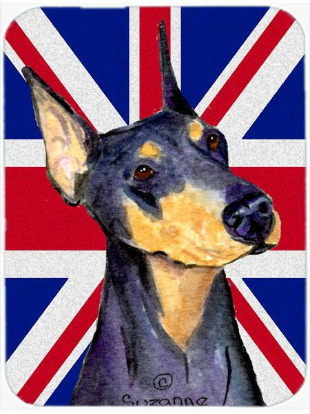 Doberman with English Union Jack British Flag Mouse Pad, Hot Pad or Trivet SS4937MP by Caroline&#39;s Treasures