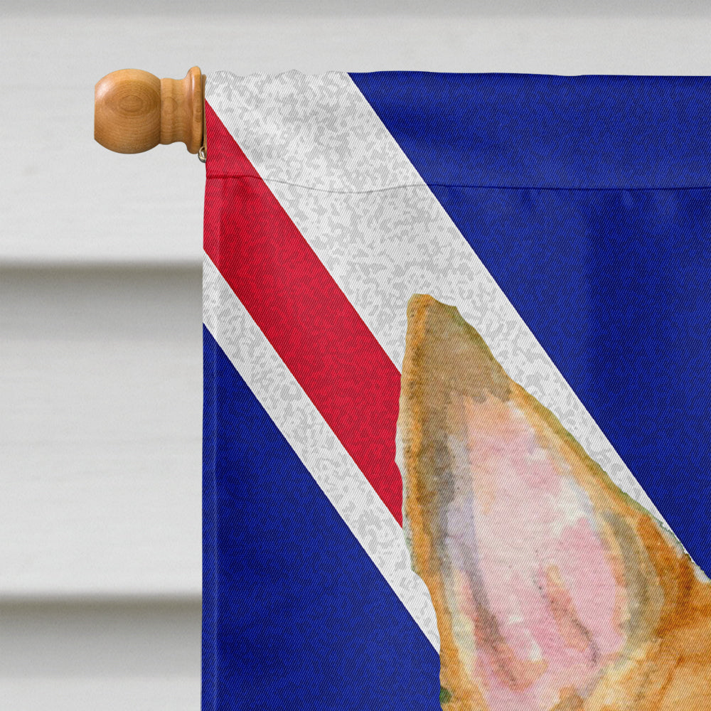 Bull Terrier with English Union Jack British Flag Flag Canvas House Size SS4938CHF  the-store.com.