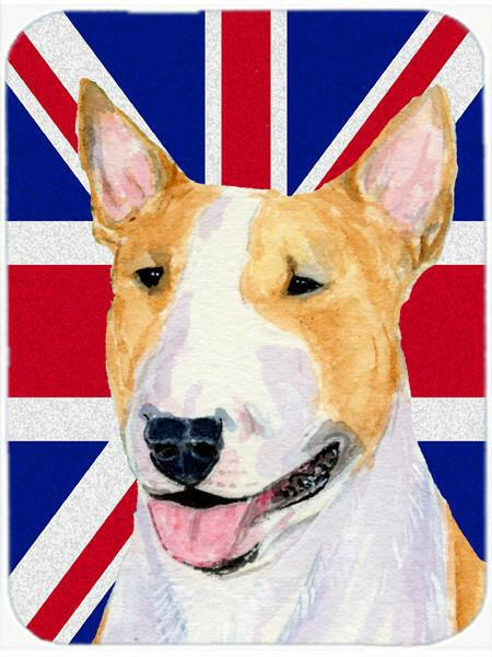 Bull Terrier with English Union Jack British Flag Glass Cutting Board Large Size SS4938LCB by Caroline&#39;s Treasures