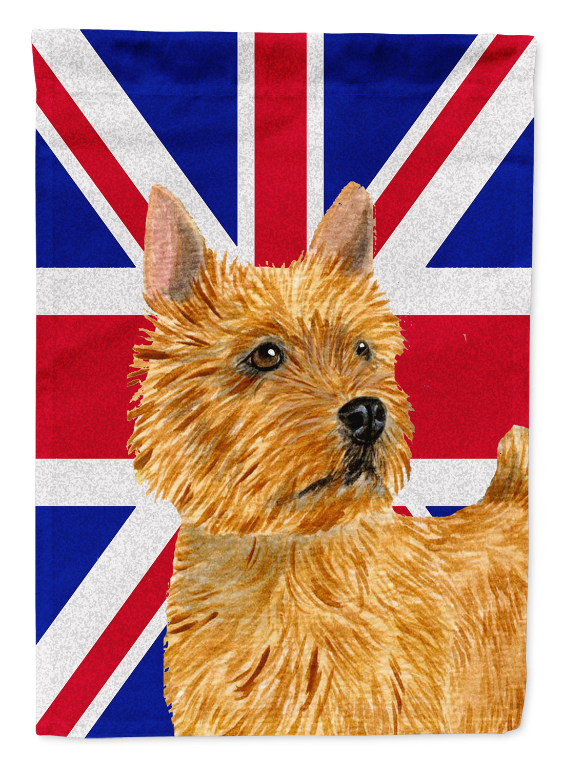 Norwich Terrier with English Union Jack British Flag Flag Canvas House Size SS4941CHF