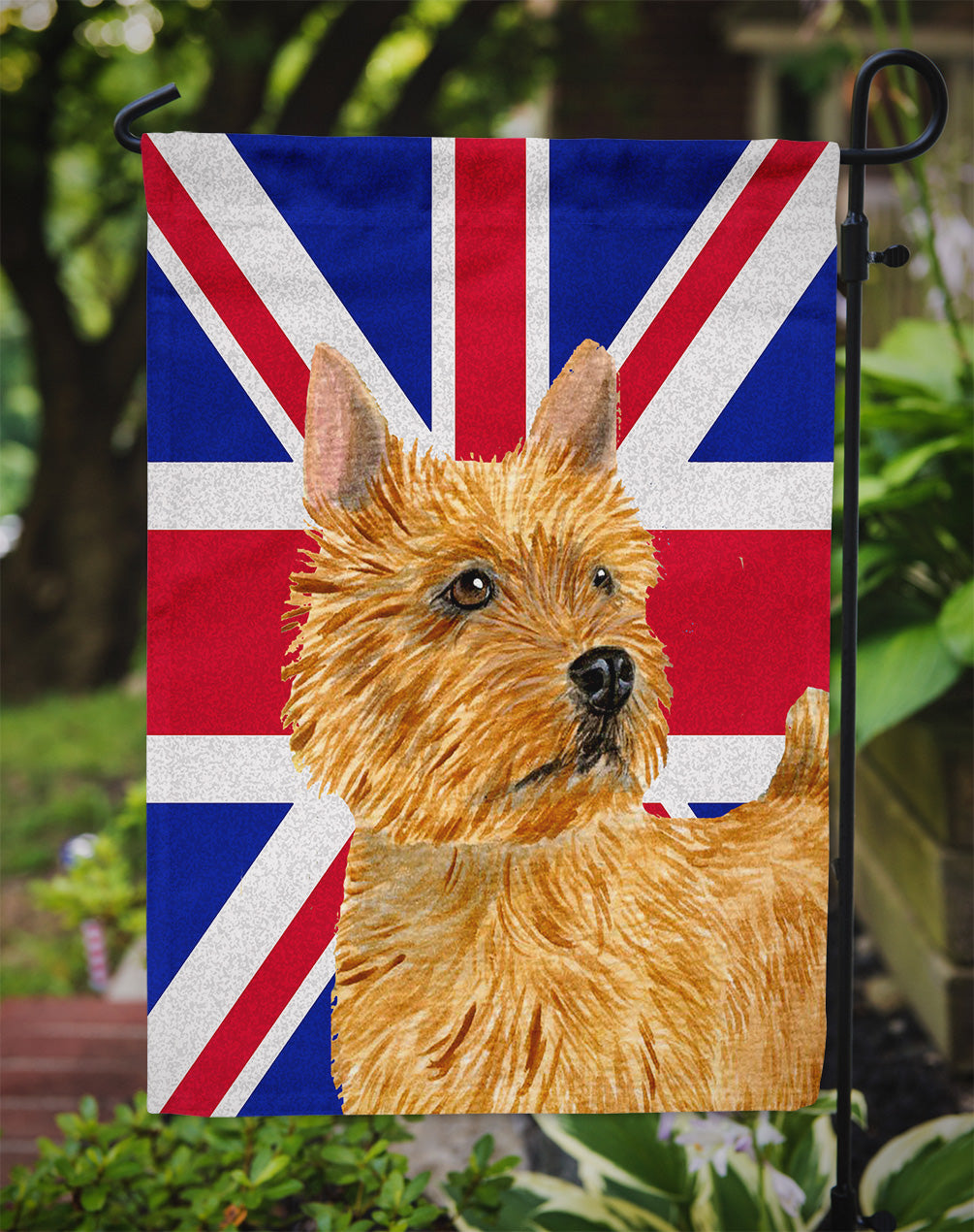 Norwich Terrier with English Union Jack British Flag Flag Garden Size SS4941GF  the-store.com.