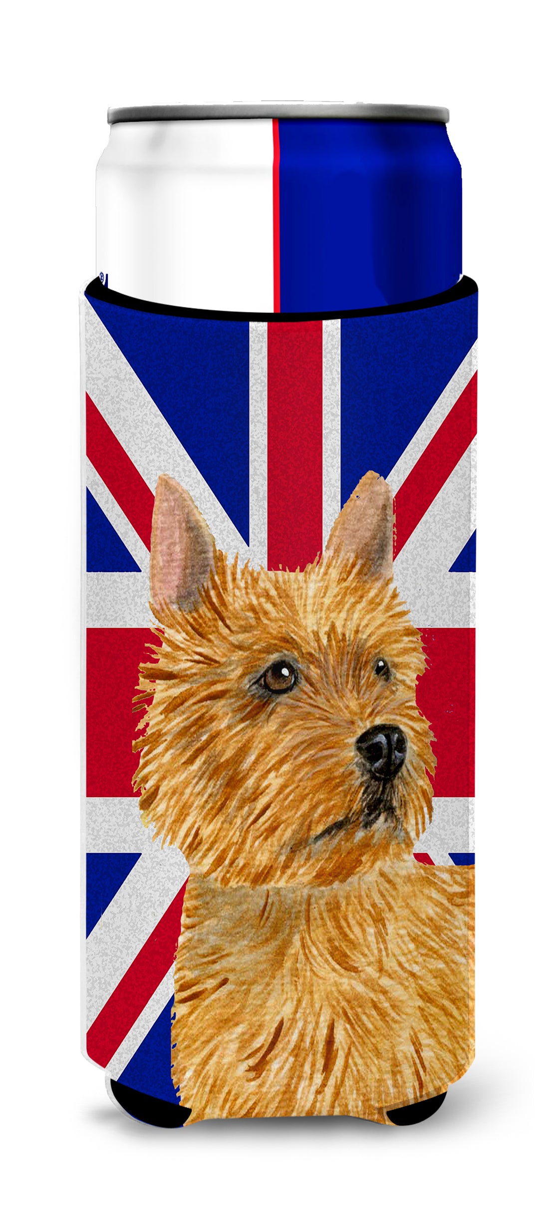 Norwich Terrier with English Union Jack British Flag Ultra Beverage Insulators for slim cans SS4941MUK