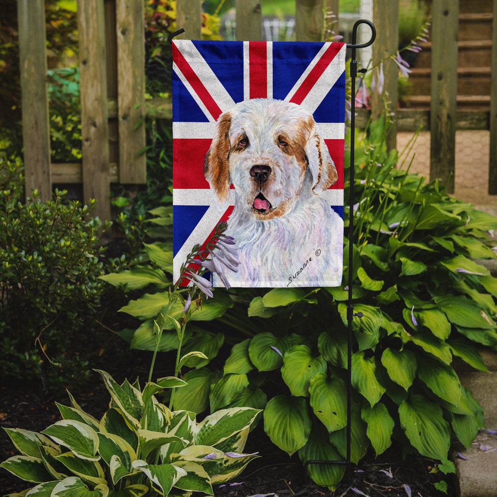 Clumber Spaniel with English Union Jack British Flag Flag Garden Size SS4942GF