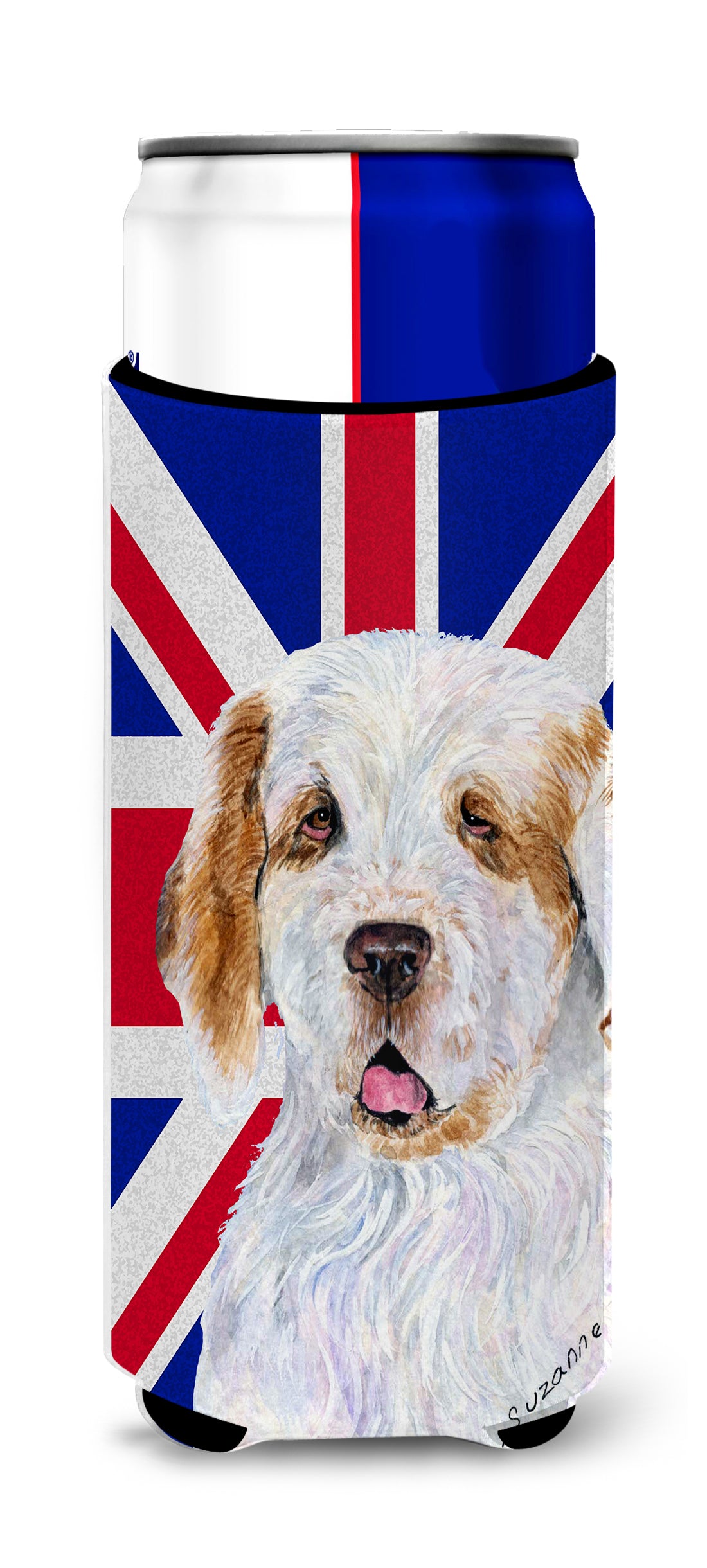 Clumber Spaniel with English Union Jack British Flag Ultra Beverage Insulators for slim cans SS4942MUK.