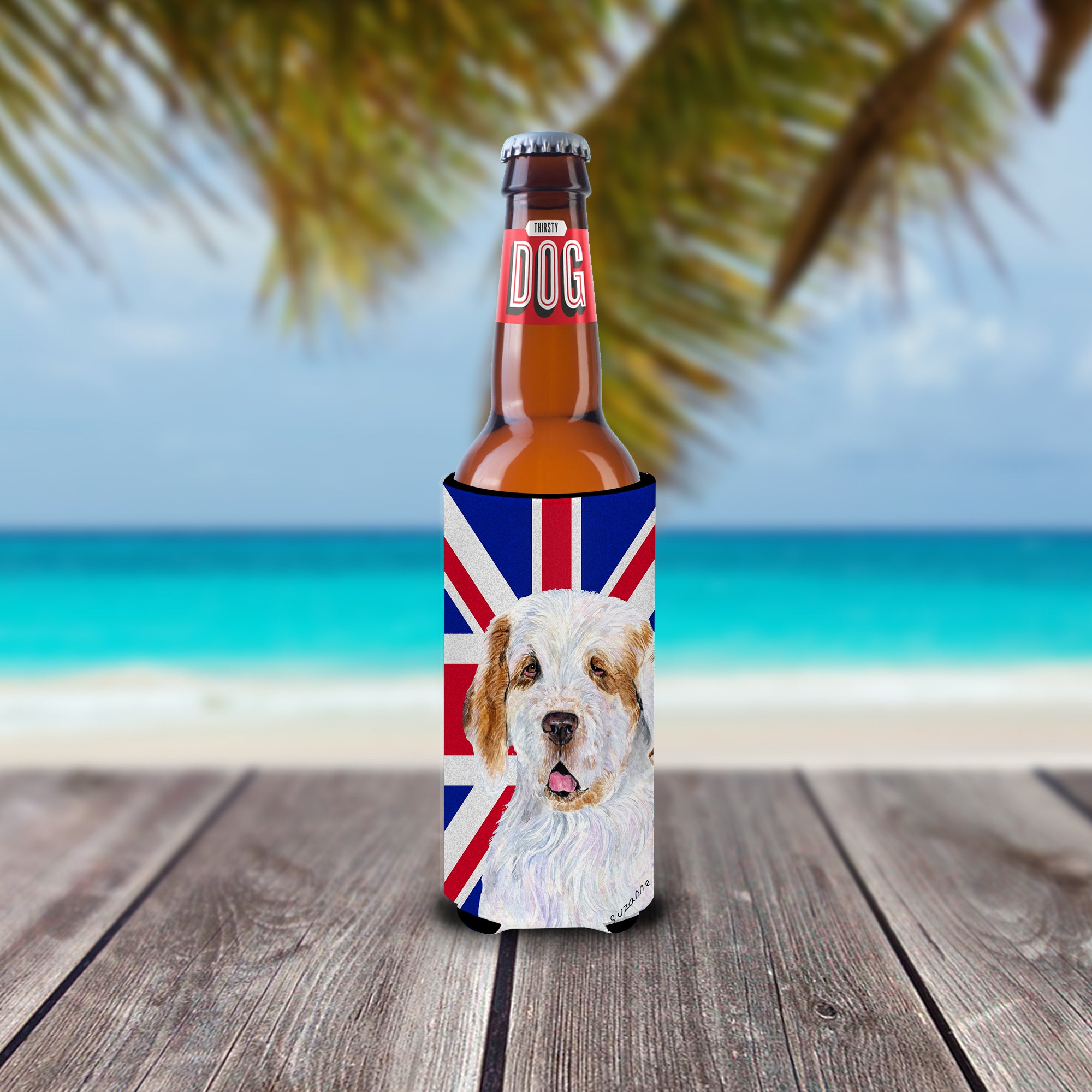 Clumber Spaniel with English Union Jack British Flag Ultra Beverage Insulators for slim cans SS4942MUK