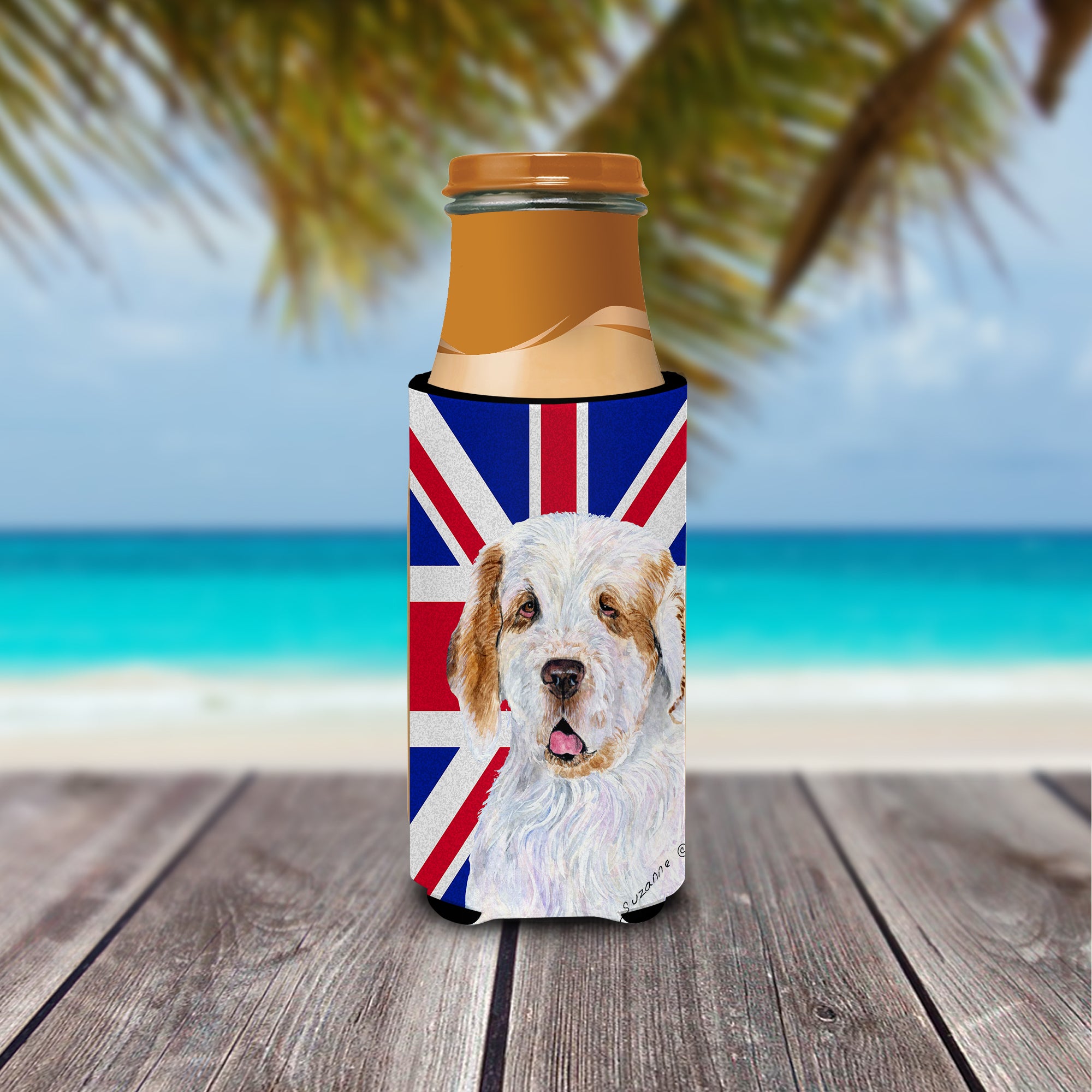 Clumber Spaniel with English Union Jack British Flag Ultra Beverage Insulators for slim cans SS4942MUK