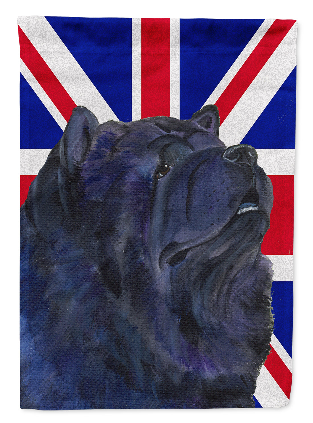 Chow Chow with English Union Jack British Flag Flag Canvas House Size SS4943CHF  the-store.com.