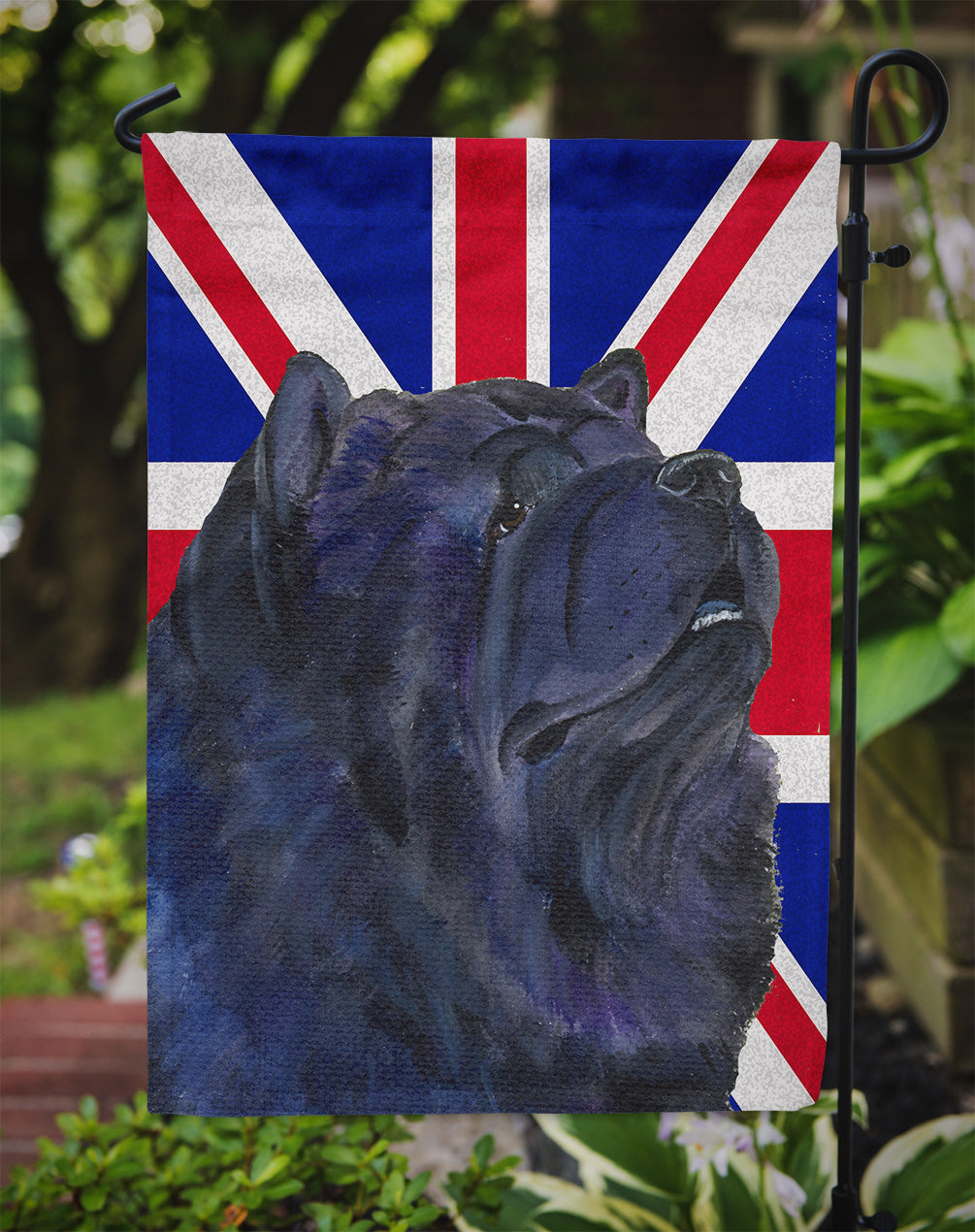 Chow Chow with English Union Jack British Flag Flag Garden Size SS4943GF