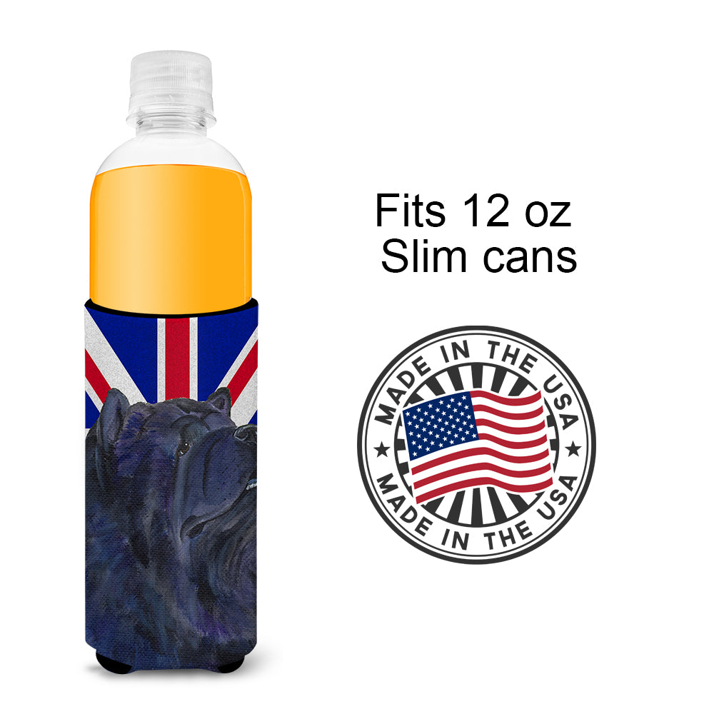 Chow Chow with English Union Jack British Flag Ultra Beverage Insulators for slim cans SS4943MUK.