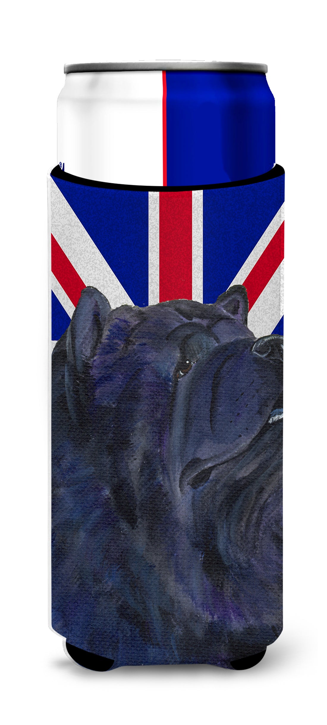 Chow Chow with English Union Jack British Flag Ultra Beverage Insulators for slim cans SS4943MUK.