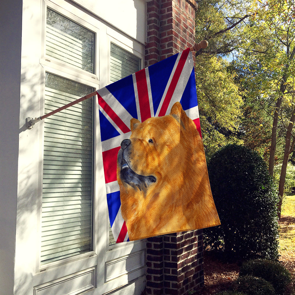 Chow Chow with English Union Jack British Flag Flag Canvas House Size SS4944CHF  the-store.com.