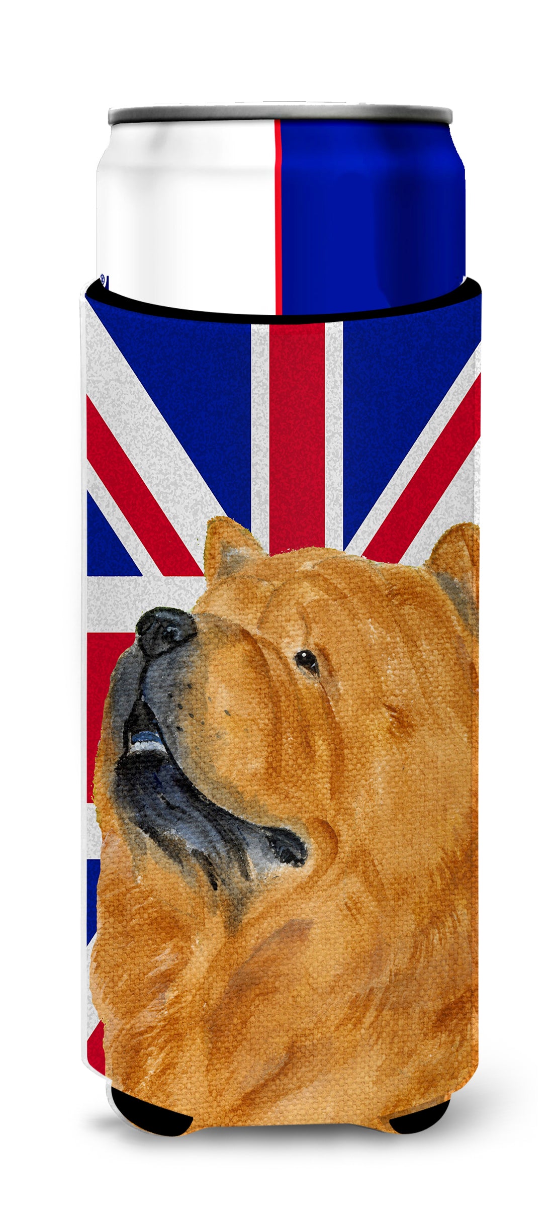 Chow Chow with English Union Jack British Flag Ultra Beverage Insulators for slim cans SS4944MUK.