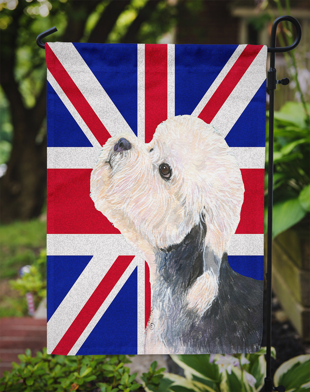 Dandie Dinmont Terrier with English Union Jack British Flag Flag Garden Size