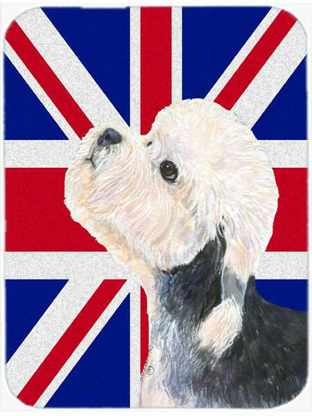 Dandie Dinmont Terrier with English Union Jack British Flag Glass Cutting Board Large Size SS4945LCB by Caroline&#39;s Treasures