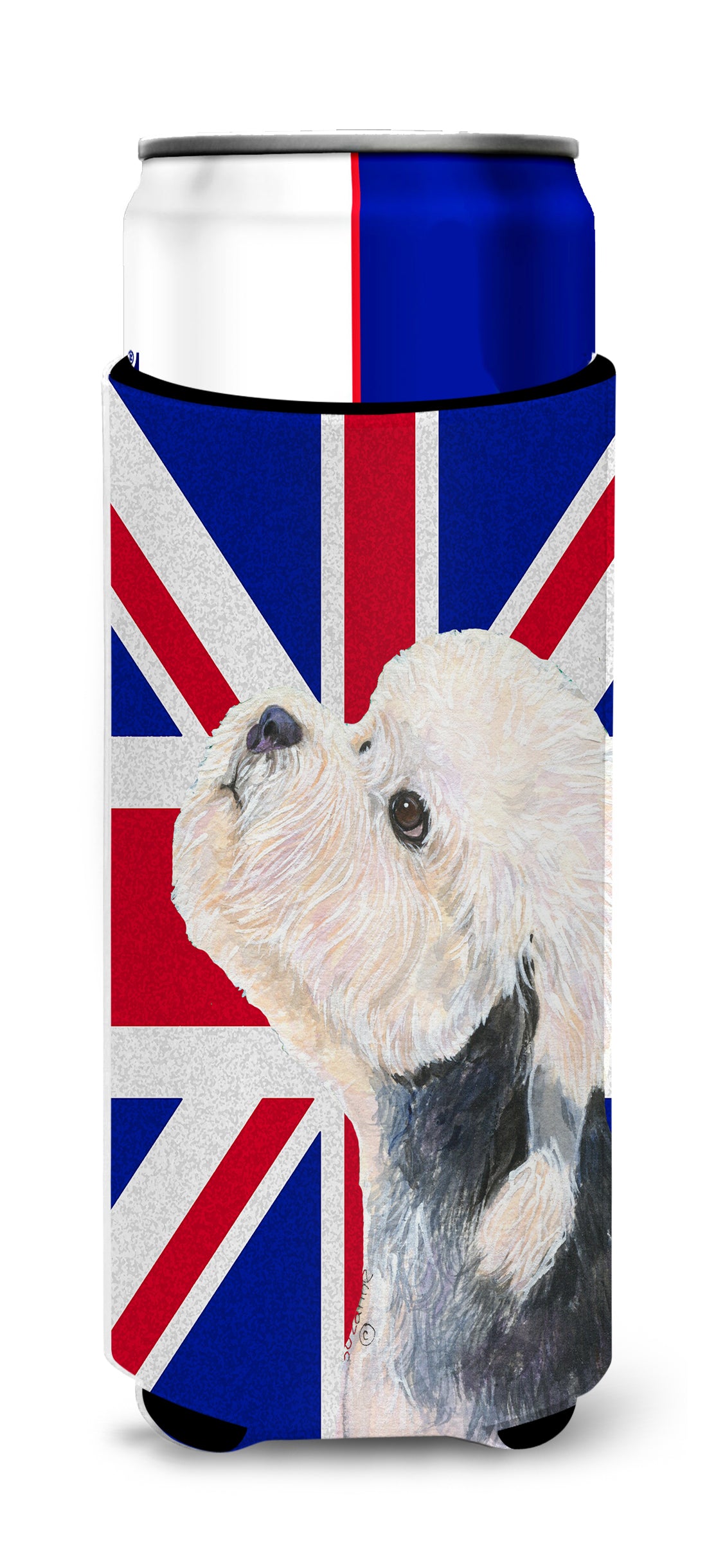 Dandie Dinmont Terrier with English Union Jack British Flag Ultra Beverage Insulators for slim cans SS4945MUK
