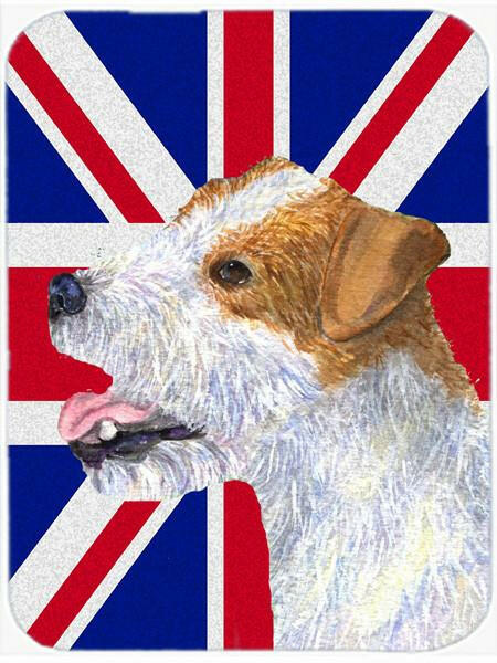 Jack Russell Terrier with English Union Jack British Flag Glass Cutting Board Large Size SS4946LCB by Caroline&#39;s Treasures