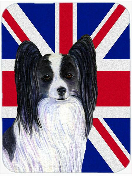 Papillon with English Union Jack British Flag Mouse Pad, Hot Pad or Trivet SS4947MP by Caroline&#39;s Treasures