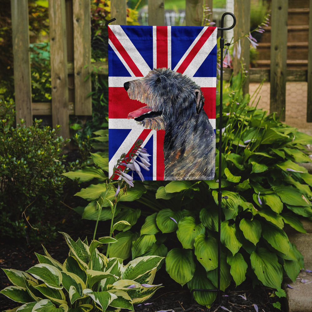 Irish Wolfhound with English Union Jack British Flag Flag Garden Size SS4948GF  the-store.com.
