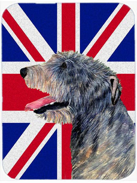 Irish Wolfhound with English Union Jack British Flag Glass Cutting Board Large Size SS4948LCB by Caroline's Treasures