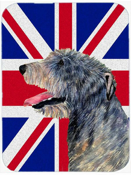 Irish Wolfhound with English Union Jack British Flag Mouse Pad, Hot Pad or Trivet SS4948MP by Caroline's Treasures