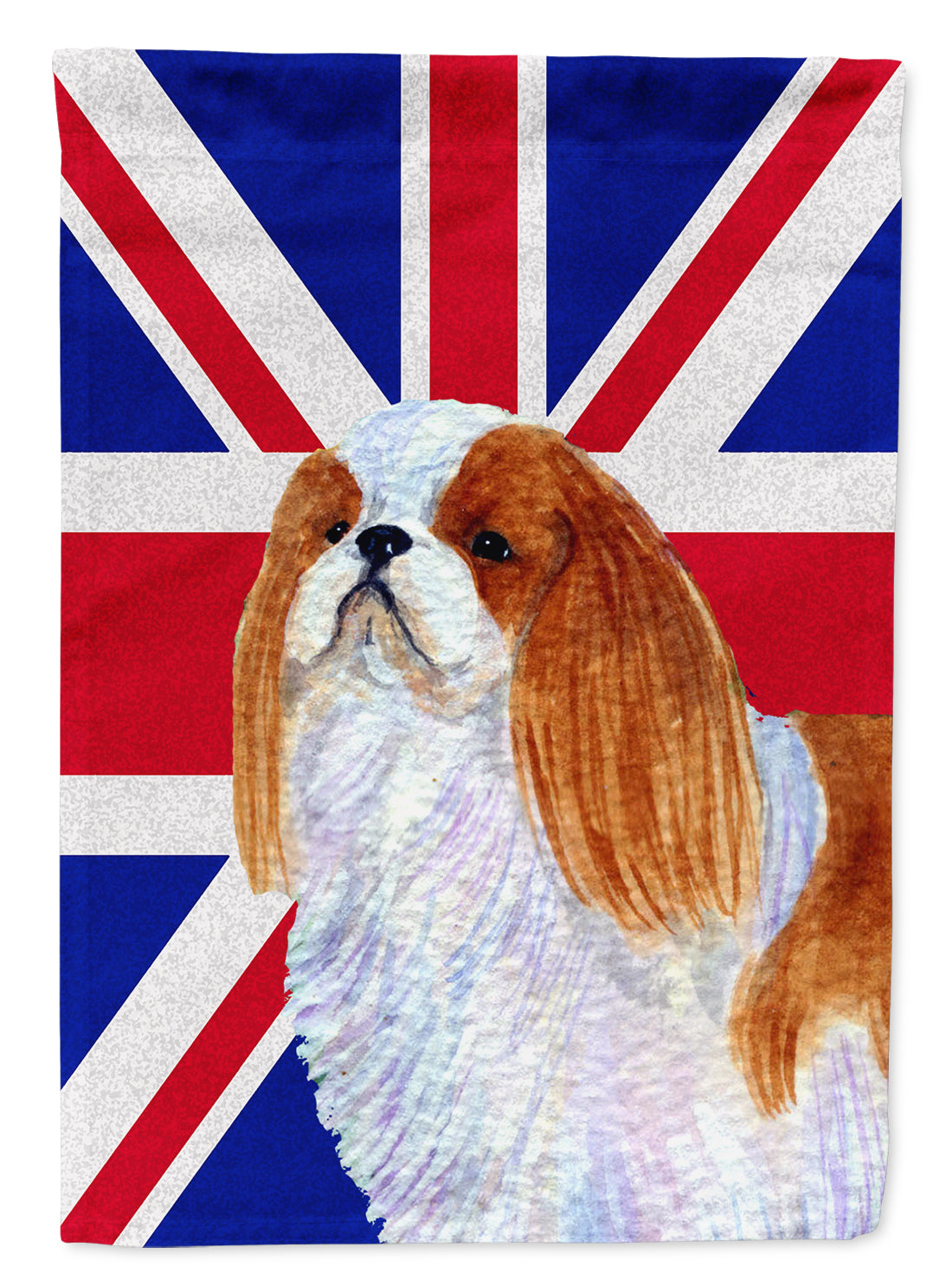 English Toy Spaniel with English Union Jack British Flag Flag Canvas House Size SS4949CHF  the-store.com.