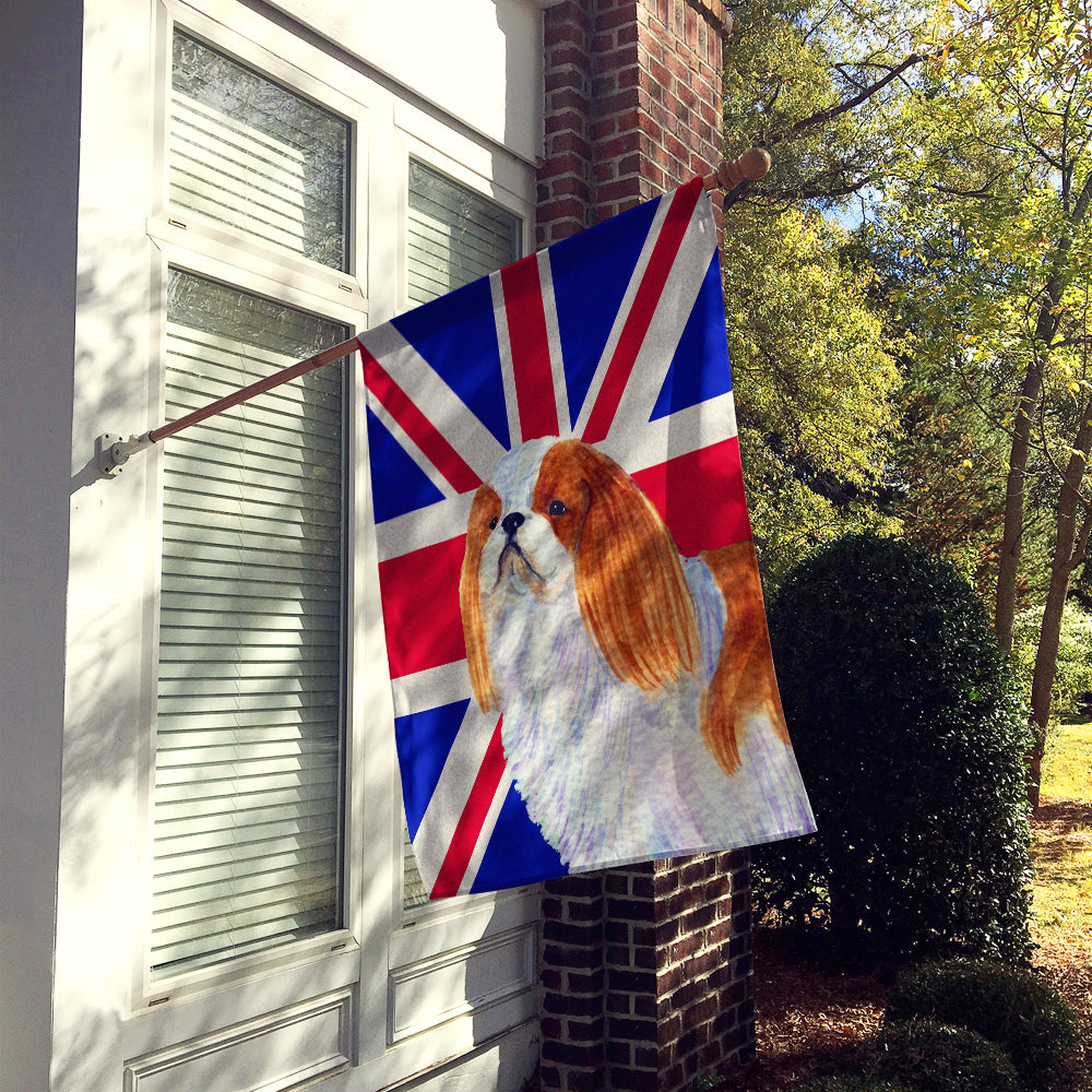 English Toy Spaniel with English Union Jack British Flag Flag Canvas House Size SS4949CHF  the-store.com.