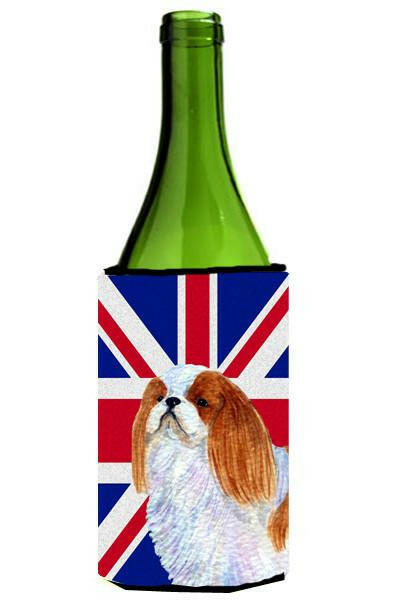 English Toy Spaniel with English Union Jack British Flag Wine Bottle Beverage Insulator Hugger SS4949LITERK by Caroline&#39;s Treasures