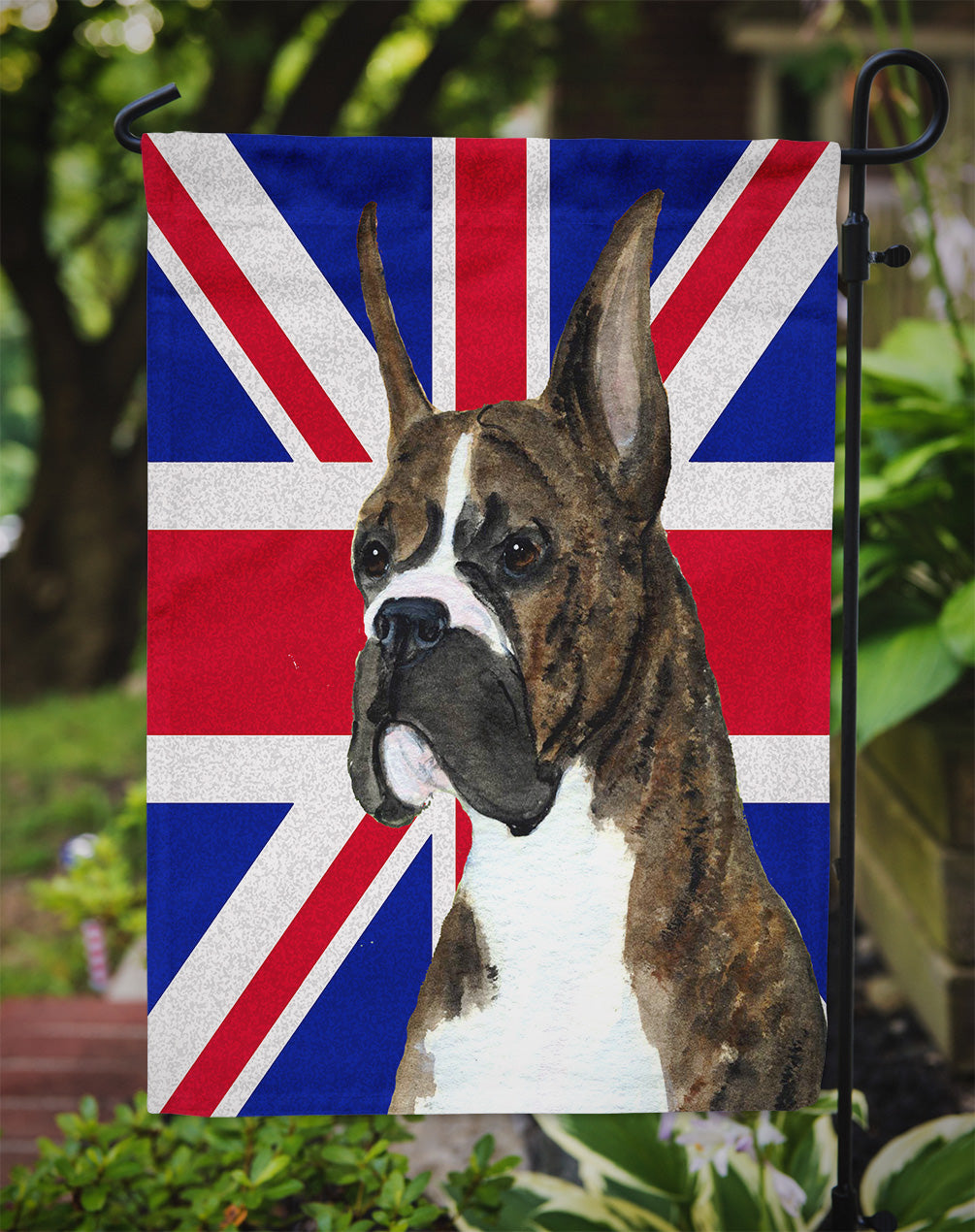 Boxer with English Union Jack British Flag Flag Garden Size SS4950GF  the-store.com.