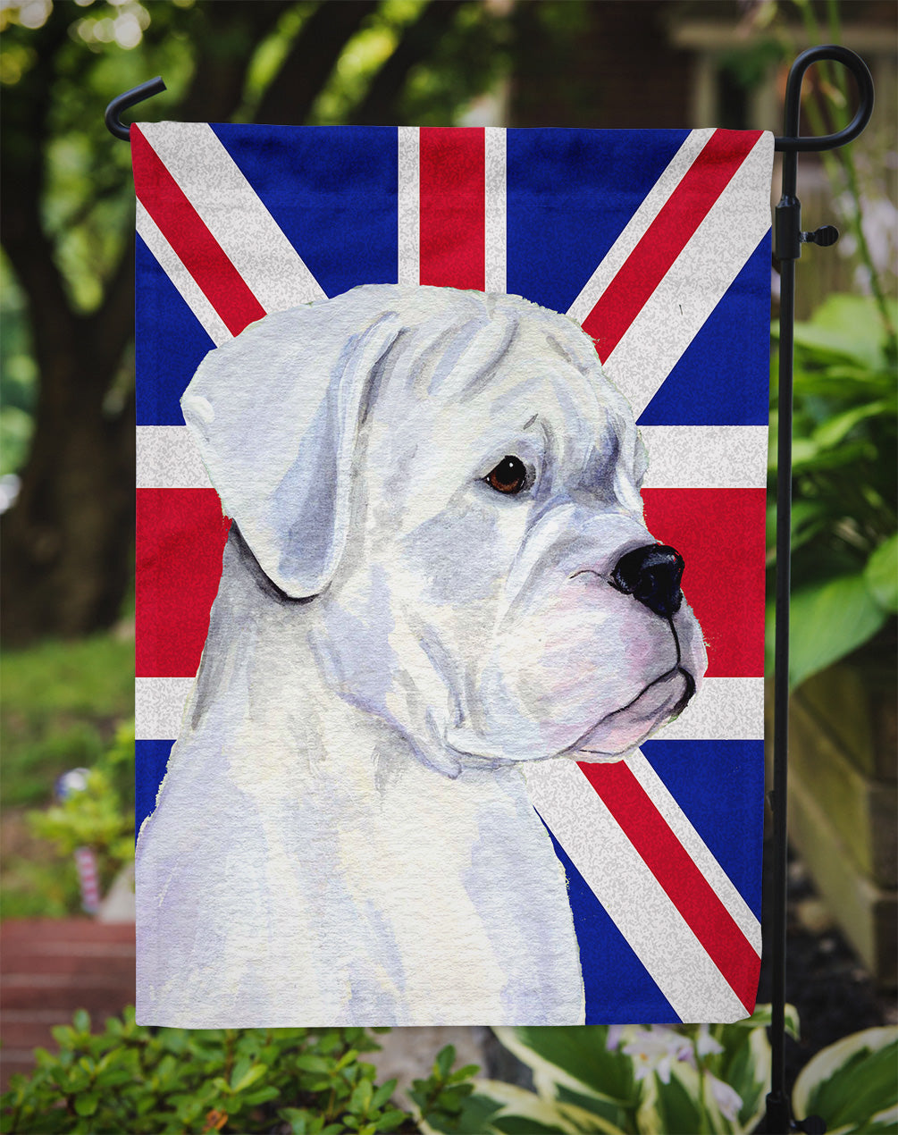 Boxer with English Union Jack British Flag Flag Garden Size SS4951GF  the-store.com.