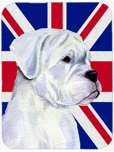 Boxer with English Union Jack British Flag Glass Cutting Board Large Size SS4951LCB by Caroline's Treasures