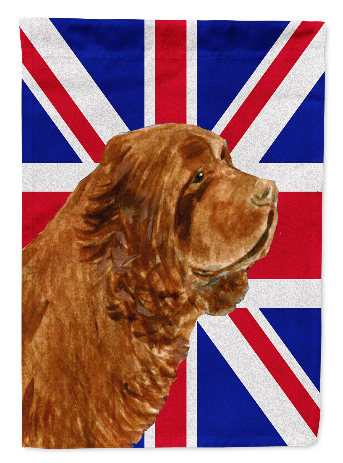 Sussex Spaniel with English Union Jack British Flag Flag Canvas House Size SS4952CHF
