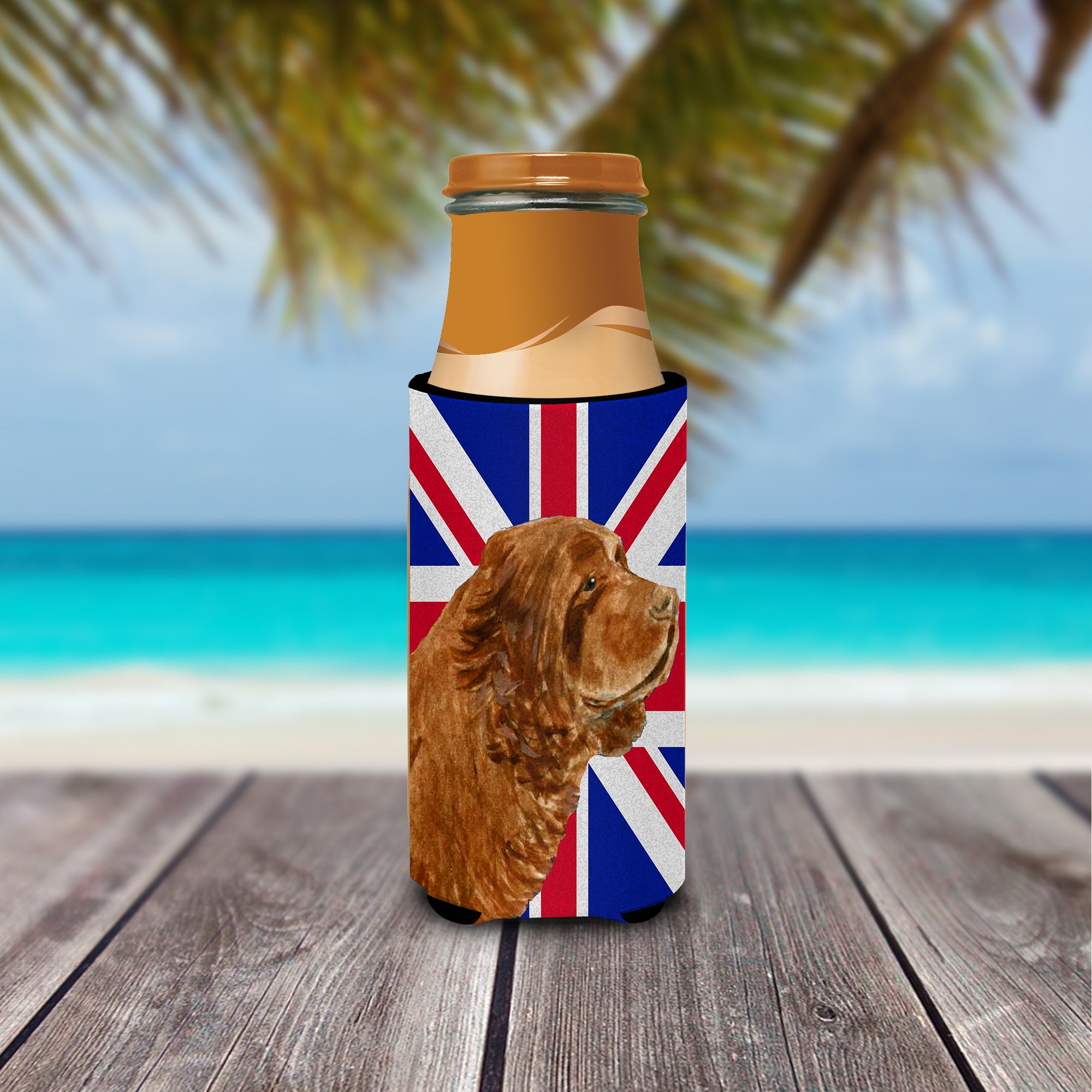 Sussex Spaniel with English Union Jack British Flag Ultra Beverage Insulators for slim cans SS4952MUK