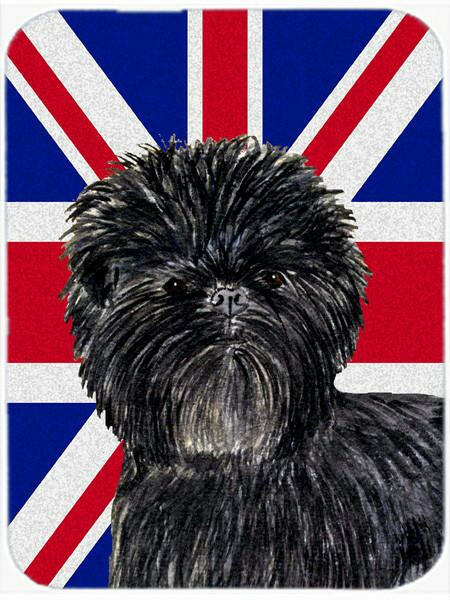 Affenpinscher with English Union Jack British Flag Glass Cutting Board Large Size SS4953LCB by Caroline&#39;s Treasures